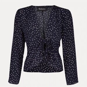 Realisation Par Navy Tie Blouse with Stars
